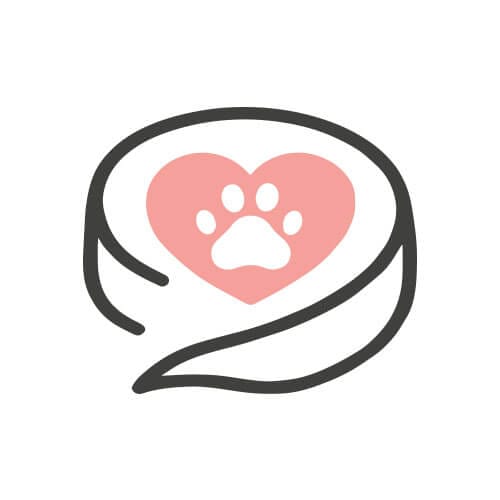 Icono de huella sobre un corazón rosa que representa materiales seguros y confortables en férulas Mihapi
