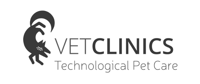 Logo de VetClinics, centro veterinario tecnológico colaborador de Mihapi.